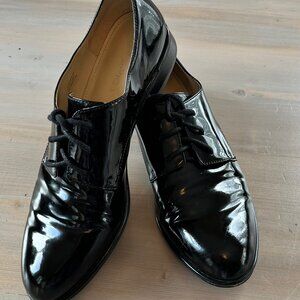 Via Spiga Black Patent Oxford Shoes